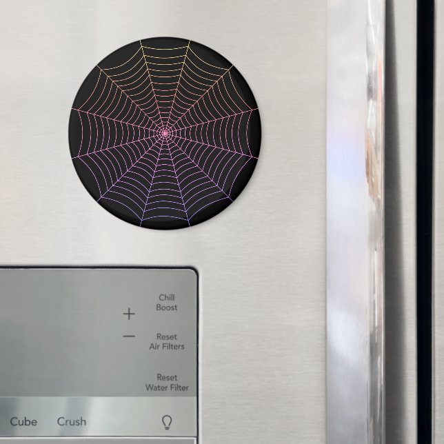 Lila Halloween-Muster aus Spinnennetz Magnet (In Situ (Kühlschrank))