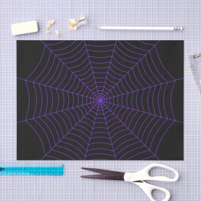 Lila Halloween-Muster aus Spinnennetz Seidenpapier (Handwerk)