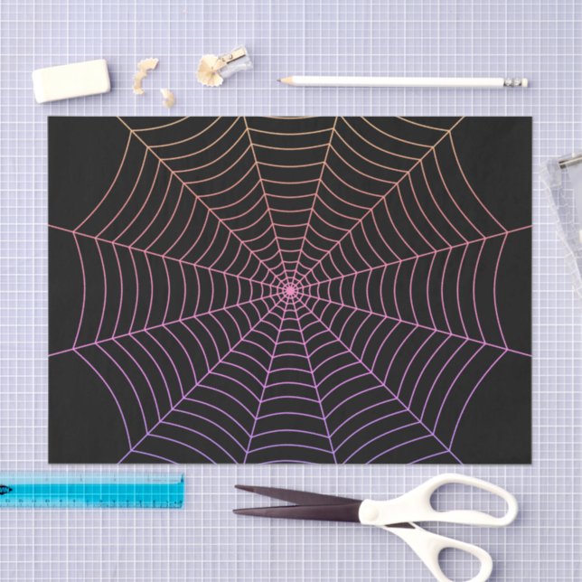 Lila Halloween-Muster aus Spinnennetz Seidenpapier (Handwerk)