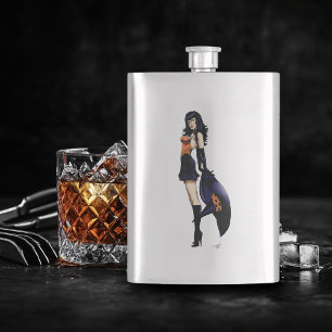Lila Halloween-Niedlich-Hexe Flachmann