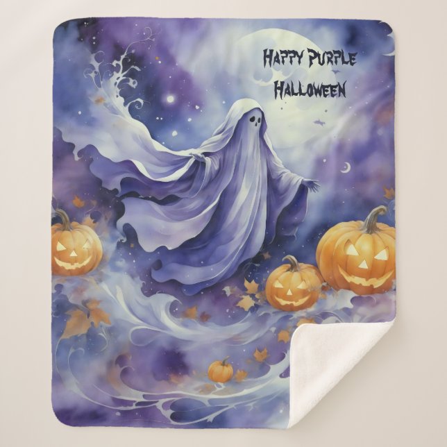 Lila Halloween Sherpadecke (Vorderseite)