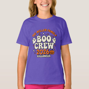 Lila Halloween-Shirt für Kinder Retro Boo Crew 202 T-Shirt