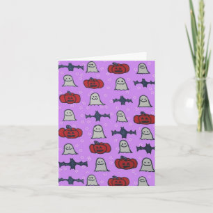 Lila Halloween-Spaß Karte
