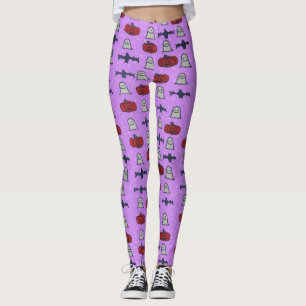 Lila Halloween-Spaß Leggings