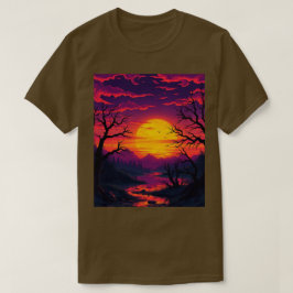 Lila Halloween Sunset Brown T - Shirt
