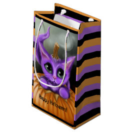 Lila HalloweenKitty Striped Kleine Geschenktüte