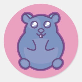 Lila Hamsteraufkleber Runder Aufkleber