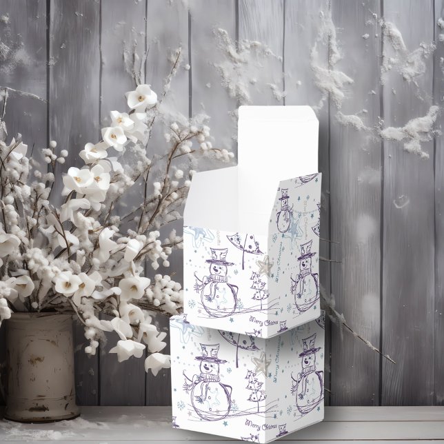 Lila Hand Drawn Snowman Weihnachten Geschenkschachtel (Von Creator hochgeladen)