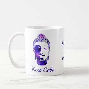 Lila Hand gezeichnete motivierend Buddha-Silhouett Kaffeetasse