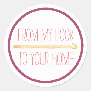 Lila handgefertigte Crochet Runder Aufkleber