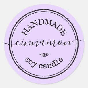 Lila handgefertigtes Skriptkennzeichen Runder Aufkleber