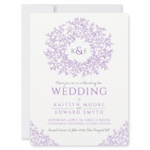 Lila handgezeichnete Mono-Kunsthochzeit