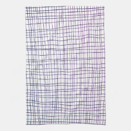 Lila, handgezeichnetes Stripgitter Geschirrtuch