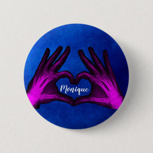 Lila Handstrahlherz Button