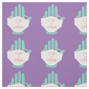 Lila Handtypografie Stoppt die Verbreitung der Gra Stoff