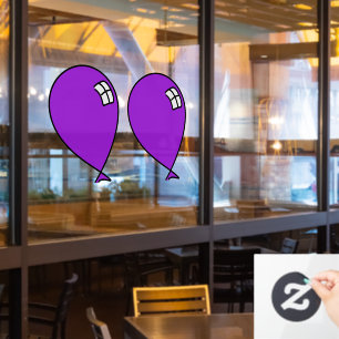 Lila Happy Balloons Twins Window Cloning Fensteraufkleber