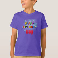 Lila Happy Birthday Boy Kids' T - Shirt
