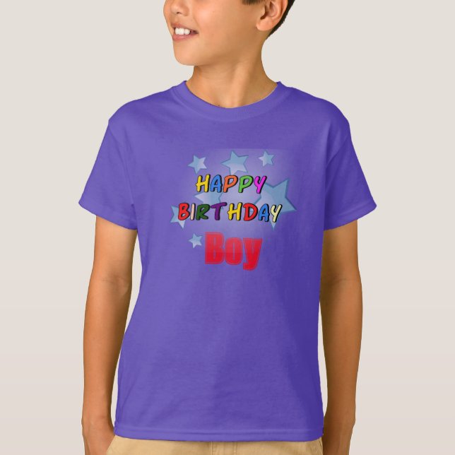 Lila Happy Birthday Boy Kids' T - Shirt (Vorderseite)