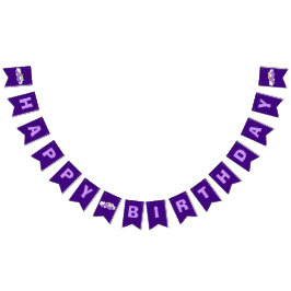 Lila Happy Birthday Rainbow Party Wimpelkette