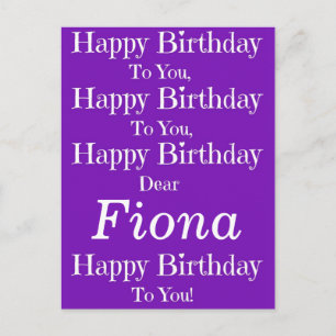 Lila Happy Birthday Song Postcard Postkarte
