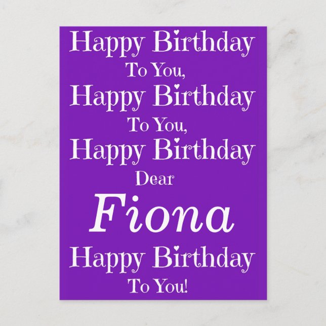 Lila Happy Birthday Song Postcard Postkarte (Vorderseite)