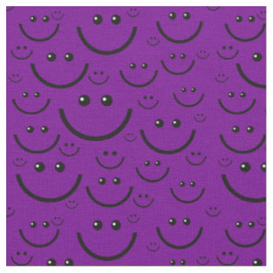 lila Happy-face-Druck Stoff