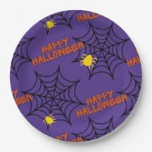 Lila Happy Halloween Spider Web