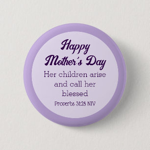Lila Happy Mother's Day Bible Verse Einfach Button