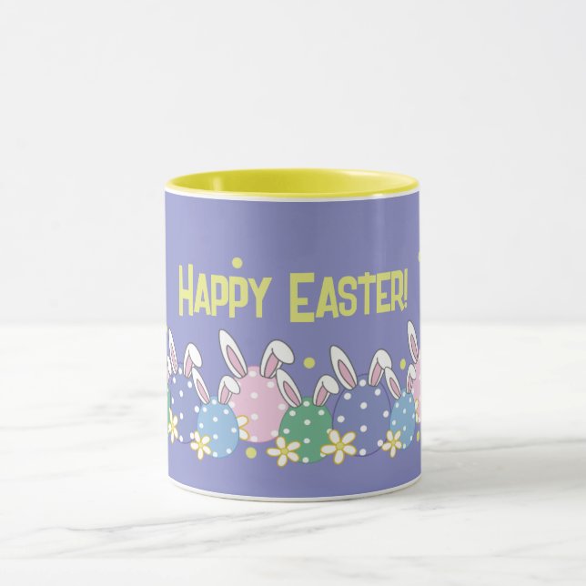 Lila Happy Oster Tasse - Bunny Oar Eggs (Zentrum)