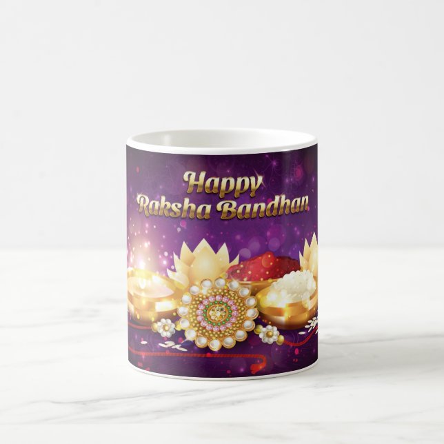 Lila Happy Raksha Bandhan Sparkle Kaffeetasse (Mittel)