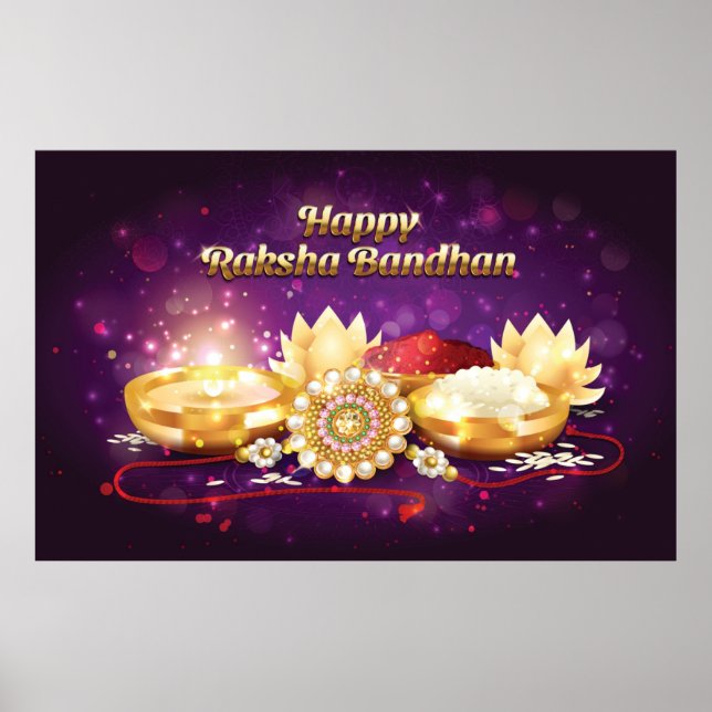 Lila Happy Raksha Bandhan Sparkle Poster (Vorne)