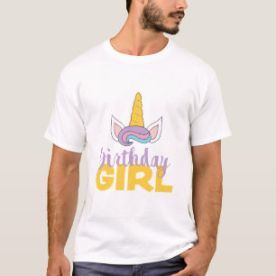 Lila Happy Unicorn Geburtstagsmädchen Einhornfiebe T-Shirt