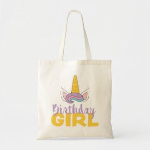 Lila Happy Unicorn Geburtstagsmädchen Einhornfiebe Tragetasche