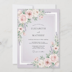 Lila Hauch Hochzeit Einladung