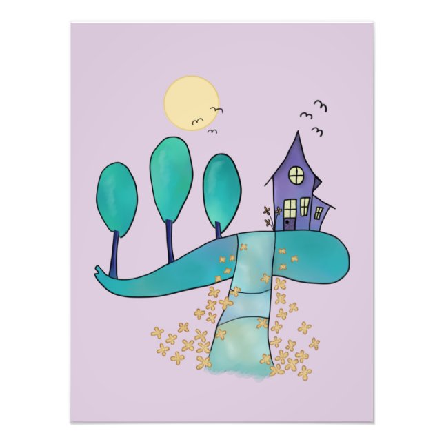 lila Haus Fotodruck (Vorne)