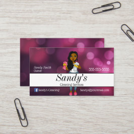 Lila Haushaltsführung Visitenkarte