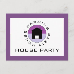 Lila Hauslogo, Party Einladung der Wohnungsaufwärm