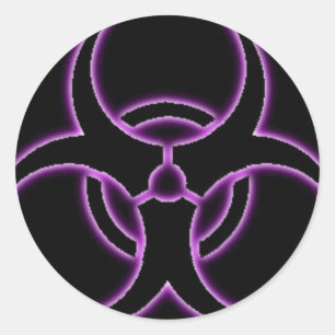 Lila Haze-Bio-Hazard-Aufkleber Runder Aufkleber