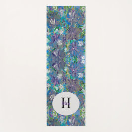 Lila Haze Floral Monogramm Yogamatte