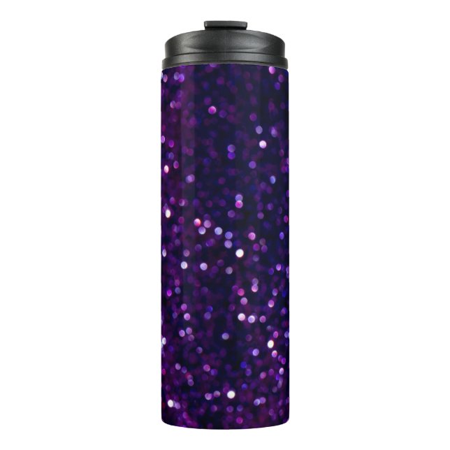 Lila Haze: Glitzer-Leuchten Hintergrund Thermosbecher (Vorderseite)