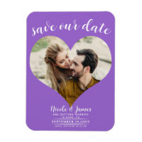 Lila Heart Foto Wedding Save the Date