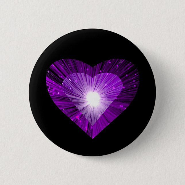 Lila Heart 'Heart' Taste schwarz Button (Vorderseite)
