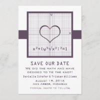 Lila Heart Mah Graph Save the Date einladen