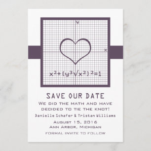 Lila Heart Mah Graph Save the Date einladen