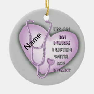 Lila Heart RN Nurse Ornament