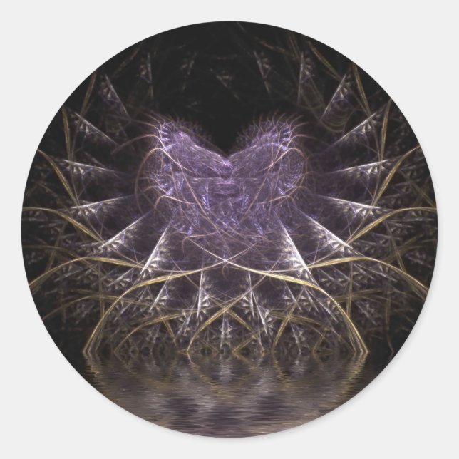 Lila Heart Round Stickers (Vorderseite)