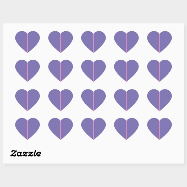 Lila Heart Stickers (Blatt)