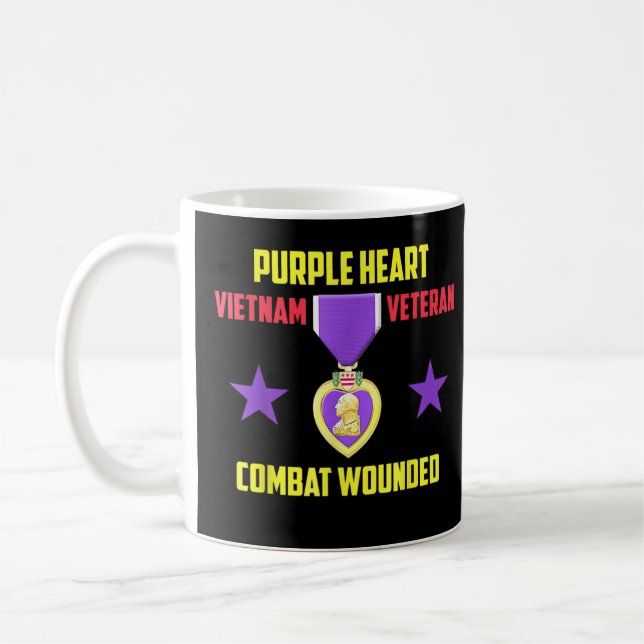 Lila Heart Vietnam Veteran Kaffeetasse (Links)