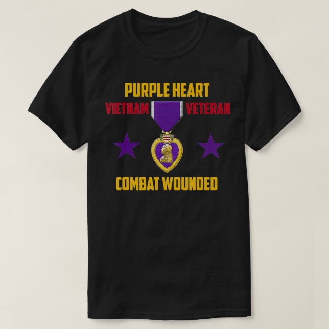 Lila Heart Vietnam Veteran  T-Shirt (Design vorne)