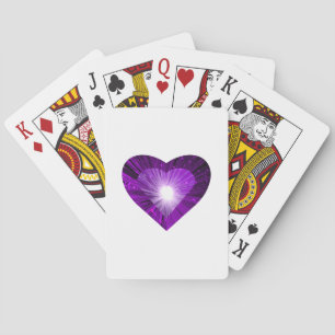 Lila Heart White Spielkarten